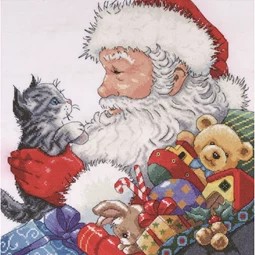 Santa with Kitten