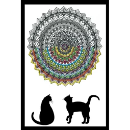 Zenbroidery Printed Fabric - Cat Mandala