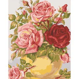 Roses in a Yellow Vase