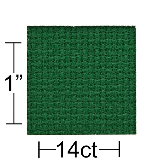 14 count Kelly Green Aida 15 x 18 Inches