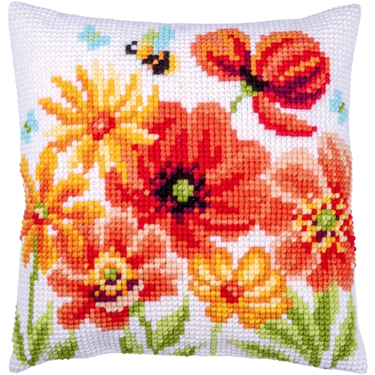 Poppies and Wildflowers Cushion